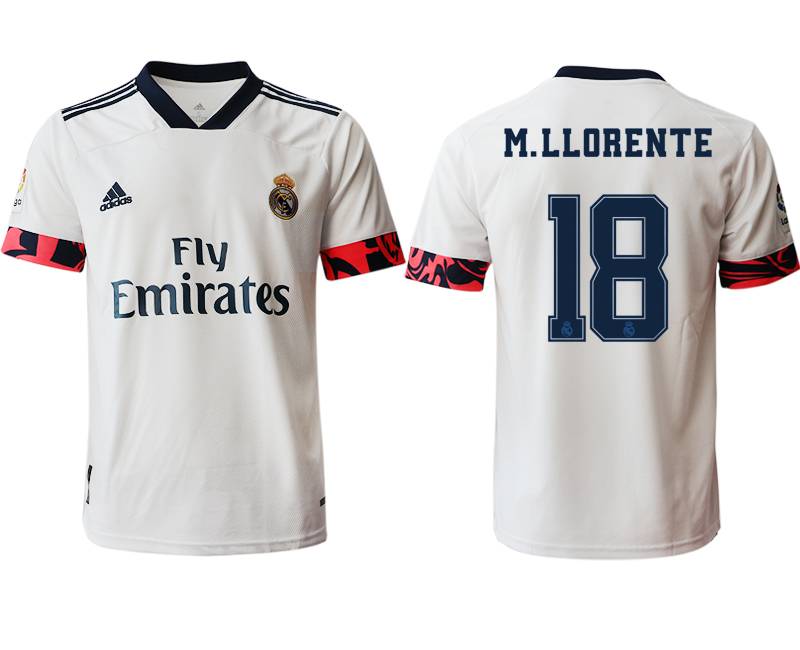 Men 2020-2021 club Real Madrid home aaa version #18 white Soccer Jerseys2->real madrid jersey->Soccer Club Jersey